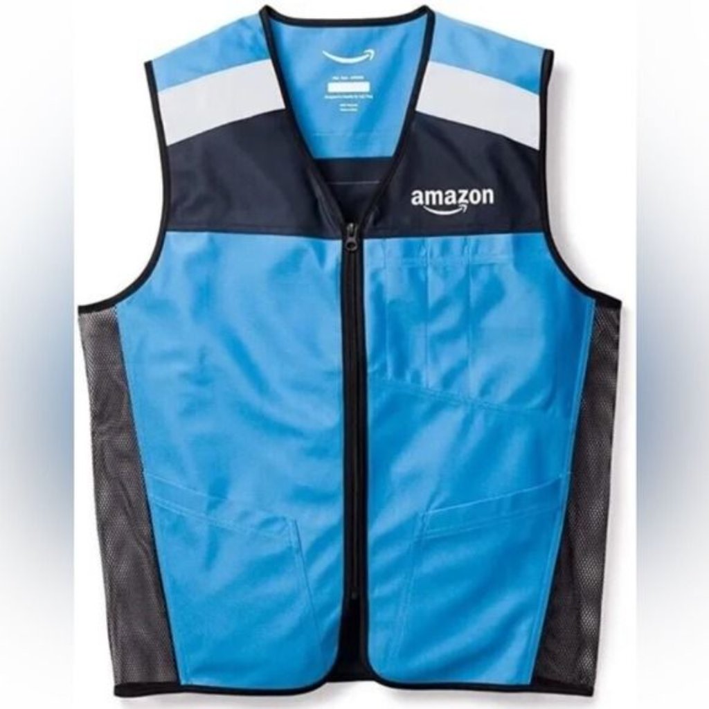 Amazon Men's Blue Black Luly Yang Sleeveless Work Vest Size Xl